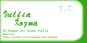 vulfia kozma business card